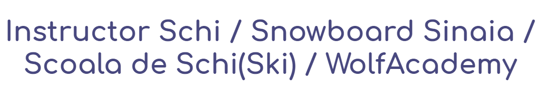 Instructor Schi / Snowboard Sinaia / Scoala de Schi(Ski) / WolfAcademy